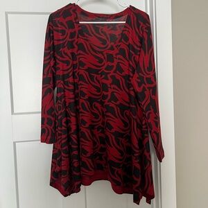 Nally & Millie Red and Black Blouse